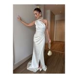 YK FASHION Tek Omuz Saten Abiye