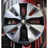 Yk Skoda Octavia / Fabia / Superb / Favorit Uyumlu 15 Inç Çift Renk Jant Kapağı 4'lü Takım Amblem Hediyeli