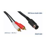 YKA 5 Pin Din To 2 Rca Kablo 1.5 Metre Yüksek Kalite - Siyah