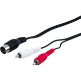 YKA 5 Pin Din to 2 Rca Kablo 1.5 Metre Yüksek Kalite