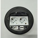 YKA Masa Üstü Priz Siyah+ 2 Ad. Priz+1 Ad. Hdmı+1 Ad. Ethernet Geçiş