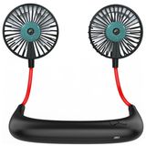 YKD Store Tembel Asılı Boyun Sprey Fan USB Şarj Açık Spor Taşınabilir Katlanır Mini Fan (Siyah)