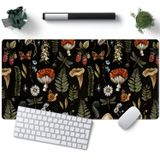 YKJWW Siyah Mouse Pad Kulübe, Estetik Mouse Pad'ler, Mantar, Ay Masa Pedi Vintage Mouse Pad Orman Sihirli Doğa Büyük Masa Pedi Ergonomik Mouse Pad Dikişli Kenarları Kaymaz Bilgisayar Matı 31,5 x 15,7 inç