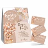 YKYENR Boho Baby shower Bebek Bezi Çekiliş Oyun Kiti - Ayı ve Balonlar 1 Ayakta İşaret ve 50 Bilet, Baby Shower için Dekorasyon, Cinsiyet Gösterimi, Bebek Duyurusu (Kahverengi) - B02