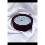 Ylang Ylang Kokulu Aromaterapi Mum, Ahşap Fitilli, Dekoratif Doğal Çömlek Mum - Bordo