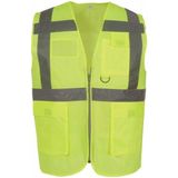 YLD Fermuarlı İkaz Yeleği - Sarı - XL