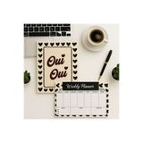 YLDZ A4 Boy Weekly Planner-Haftalık Planlayıcı & A4 Boy 48 Sayfa Çizgili Tel Dikiş Defter Qui Qui Baskılı