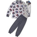 YM PAZARLAMA Erkek Çocuk Premium Penye Canavar Araba Desenli Uzun Kollu Pijama Takımı 2-11 Yaş - Füme - FUME - 6 - 7 Yaş