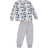 YM PAZARLAMA Erkek Çocuk Premium Penye Uzun Kollu Desenli Pijama Takımı 2-11 Yaş - Gri - 10 - 11 Yaş