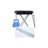 Ym Seyyar Ayaklı Emaye Mangal + 6 Adet Şiş + Yelpaze + Maşa 50X35