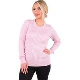 YMA Triko Bayan bisiklet yaka saç örgü kazak - XL - Pembe