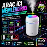 Ymç Detailing Automotive Araç Içi H2O Rgb Nemlendirici Kablolu ve Şarjlı Buhar Makinesi Rgb LED Işıklı Mini - Beyaz
