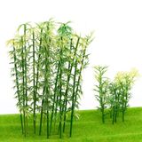 Ymeibe 100 adet Model Minyatür Bambu Ağaçlar Panda Kek Dekorasyon Manzara Yeşil Plastik Küçük Oyuncak Ağaçlar 3.2-5.9 inç 4 Ölçekli 1:75