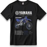 Ymh YZ250F Motorcu Tişört Model Unisex %100 Cotton Pamuk Rahat Regular Baskı Motor T-Shirt - Siyah - XL