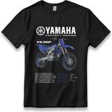 Ymh YZ250F Motorcu Tişört Model Unisex %100 Cotton Pamuk Rahat Regular Baskı Motor T-Shirt - Siyah
