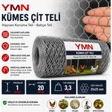 Ymn Aktel Kümes Çit Teli Hayvan Koruma Teli Bahçe Teli Galvanizli Yükseklik : 1 Metre Uzunluk : 20 Metre Top Ağırlığı 3,3 kg