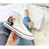 Ymn Ayakkabı Black Pink Baskılı Beyaz Bilekli Spor Ayakkabı Çocuk Sneaker Blackpink