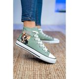 Ymn Ayakkabı Black Pink Baskılı Mint Yeşili Bilekli Spor Ayakkabı Çocuk Sneaker Blackpink