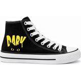 Ymn Ayakkabı Dark Kedi Baskılı Bilekli Siyah Çocuk Sneaker