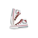 Ymn ayakkabı Hello Kitty Baskılı, Kırmızı Bağcıklı, Beyaz Bilekli Spor Ayakkabı Çocuk Sneaker