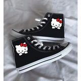 Ymn Ayakkabı Hello Kitty Baskılı Siyah Bilekli Spor Ayakkabı Çocuk Sneaker