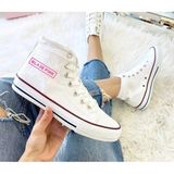 Ymn ayakkabı İmzalı Black Pink Baskılı Beyaz Bilekli Spor Ayakkabı Çocuk Sneaker