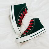 Ymn Ayakkabı Kırmızı Bağcıklı, Siyah Bilekli Spor Ayakkabı Çocuk Sneaker - Siyah - Kırmızı