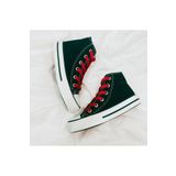 Ymn ayakkabı Kırmızı Bağcıklı, Siyah Bilekli Spor Ayakkabı Çocuk Sneaker