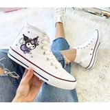 Ymn Ayakkabı Kuromi Baskılı Beyaz Bilekli Spor Ayakkabı Çocuk Sneaker