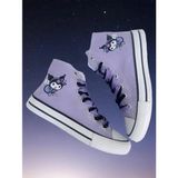 Ymn Ayakkabı Kuromi Baskılı, Lila&siyah Bağcıklı, Lila Bilekli Spor Ayakkabı Çocuk Sneaker - Lila - Siyah