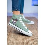 Ymn Ayakkabı Kuromi Baskılı Mint Yeşili Bilekli Spor Ayakkabı Çocuk Sneaker