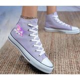 Ymn ayakkabı Kuromi Ve My Melody Baskılı, Lila Bilekli Spor Ayakkabı, Çocuk Sneaker