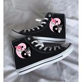 Ymn Ayakkabı Kuromi ve My Melody Baskılı Siyah Bilekli Spor Ayakkabı Çocuk Sneaker
