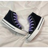 Ymn Ayakkabı Lila Bağcıklı, Siyah Bilekli Spor Ayakkabı Çocuk Sneaker - Siyah-Lila