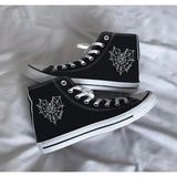 Ymn Ayakkabı Spider Web Baskılı Siyah Bilekli Spor Ayakkabı Çocuk Sneaker