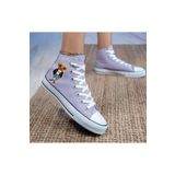 Ymn ayakkabı Teddy Bear Ayıcık Baskılı Lila Bilekli Spor Ayakkabı Çocuk Sneaker