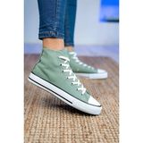 Ymn ayakkabı Unisex Günlük Keten Rahat Bilekli Yeşil Uzun Convers Sneaker Spor Ayakkabı