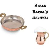 Ymn Bakırcılık 16 cm Bakır Tava - Ayran Bardağı Hediyeli