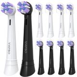 YMPBO Diş Fırçası Yedek Başlıkları Oral-B iO ile Uyumlu Oral B iO 10 9 8 7 6 5 4 3 Serisi Elektrikli Diş Fırçası, 10'lu Paket Fırça Başlığı, 5'li Paket Siyah + 5'li Paket Beyaz