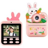 Yms Çocuk Kamerası Dijital Hd Video Kayıt ve Fotoğraf Termal Resim Kağıt Baskılı Yazıcı - Pembe