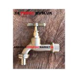 Yms DMR PİRİNÇ MUSLUK KALIN GİRİŞ 3/4 SARI MUSLUK BAHÇE MUSLUĞU KALİTELİ ÜRÜN 25MM