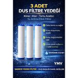 YMV 3 Adet Duş Başlığı Yedek Filtre Kireç Önleyici Arıtmalı Su Tasarruflu Kartuş Seti