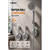 YMV Yeni Nesil Ayarlanabilir Lüks Su Geçirmez Duş Banyo Başlığı Tutacağı Askısı Vakumlu Yapışkanlı Askı