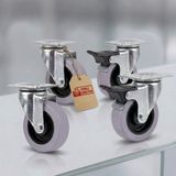 YNC 50MM Mobilya Tekerlek Seti 2 Frenli - 2 Frensiz, Sessiz, 160KG, 360° Döner, Iz Bırakmaz, Tabla Bağlantılı