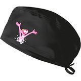 Ynk Store Pembe Panter Baskılı Doktor Hemşire Bonesi Diş Hekimi Bonesi Aşçı Şef Bonesi Cerrahi Bone Chef Bandanası - Siyah - standart