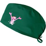 Ynk Store Pembe Panter Baskılı Doktor Hemşire Bonesi Diş Hekimi Bonesi Aşçı Şef Bonesi Cerrahi Bone Chef Bandanası - Yeşil - standart