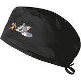 Ynk Store Tom And Jerry Baskılı Doktor Hemşire Bonesi Diş Hekimi Bonesi Aşçı Şef Bonesi Cerrahi Bone Chef Bandanası - Siyah - standart