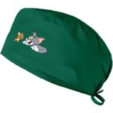 Ynk Store Tom And Jerry Baskılı Doktor Hemşire Bonesi Diş Hekimi Bonesi Aşçı Şef Bonesi Cerrahi Bone Chef Bandanası - Yeşil - standart