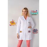 YnkStore İngilizce öğretmeni baskılı beyaz önlük branş öğretmen öğrenci önlüğü