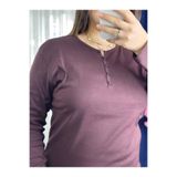 YNS BOUTİQUE Yns - Kadın Pamuklu Ribana%100 T-shırt Bluz Uzun Kollu Bordo XL